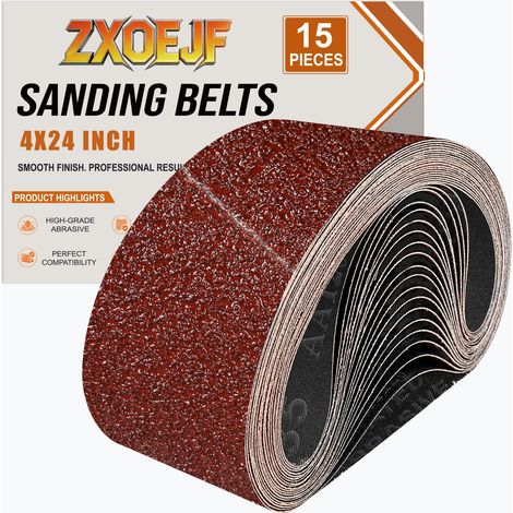 15 Bandes Abrasives 100x610mm Grain 40-240, Compatible Ponceuse à Bandes (1/5)