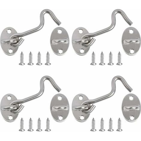 Gancio di chiusura per porta, 4 ganci e chiavistelli per cabina per serrature di porte, chiavistelli per cancelli, supporto per finestra per distanziatore di bloccaggio silenzioso, serratura per cance (1/5)