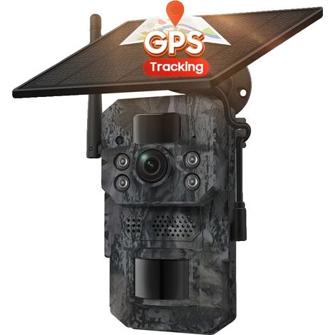 Cámara de vigilancia para exteriores, alimentada por energía solar, visión nocturna, 4G-GPS-SIN mapa (1/2)