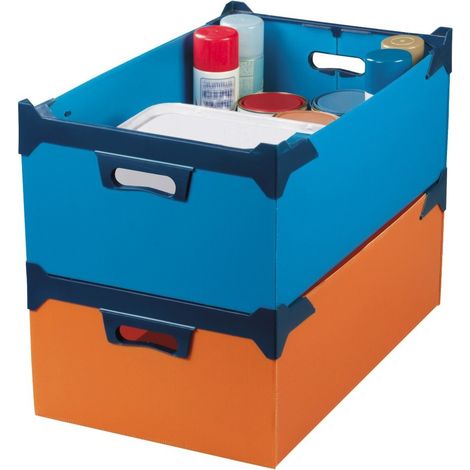 Bac polypropylène alvéolaire gerbable orange L - COLIS 25 BACS (1/5)