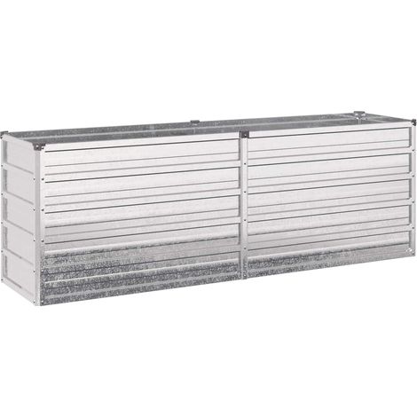 Cama de Jardín Elevada Plateado 160 x 40 x 55 cm galvanizado vidaXL