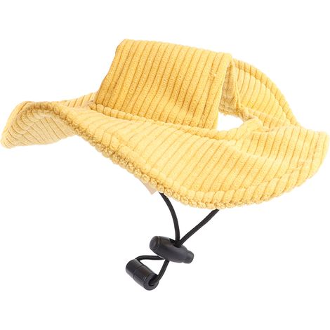 Casquette de protection solaire pour animaux de compagnie, douce, confortable, légère, mignonne, avec trous d'oreille, pour chats et chiens, jaune XS (1/5)