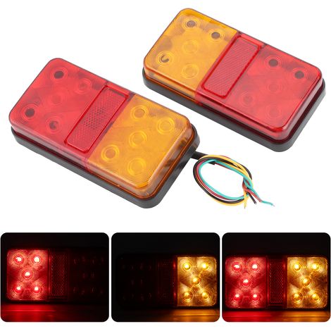 Universelle LED-Rückleuchte für Anhänger, zweifarbiger Blinker 12V, kompatibel mit LKWs, ATVs, SUVs, Rückleuchten (1/5)