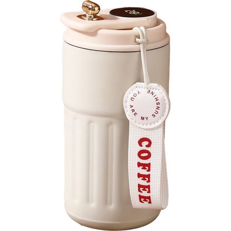 Isolierter Kaffeebecher (440 ml), Edelstahl-Reisebecher mit Deckel, doppelwandiger, vakuumdichter Isolierbecher (1/5)