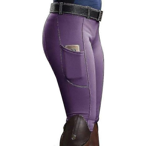 Pantalon d'équitation pour femme, legging de sport élastique à compression et taille haute (1/5)