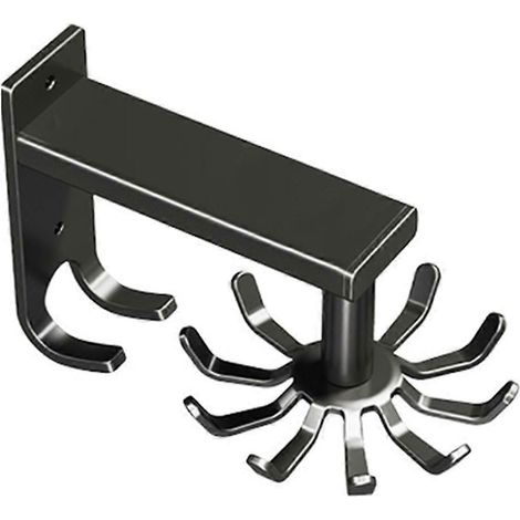Drehbarer, wandmontierter Küchenutensilienhaken, Aufbewahrungsregal aus Aluminiumlegierung, 10 Haken, kein Bohren erforderlich (1/5)