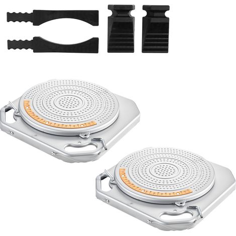 Mophorn Plato giratorio para alineación de ruedas, capacidad de 2 toneladas por unidad, incluye dial de latón, puente de transición y bloque de presión, ideal para automóviles, SUV, 400 x 400 x 50 mm (1/5)