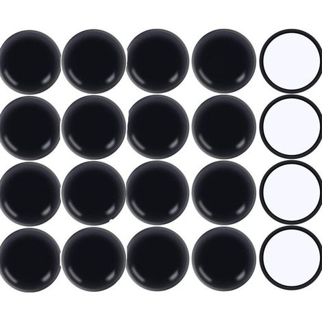 Patins autocollants pour meubles – 20 pièces noires en caoutchouc souple, diamètre 28 mm, idéaux pour sols bois, chaises et canapés (1/5)