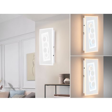 2er SET flache LED Wandlampen Weiß mit Schalter dimmbar & Lichtfarbe, H: 38cm (1/5)