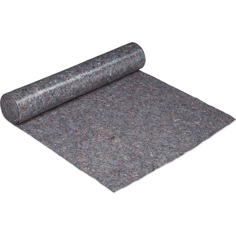Relaxdays Couverture déménagement, 1x25 = 25 m², Rouleau protection sol 220 g/m² tapis travaux peinture, gris