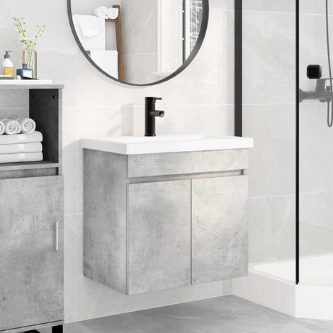 vidaXL Mobile bagno con rubinetto Grigio Cemento 61 x 40 x 74,5