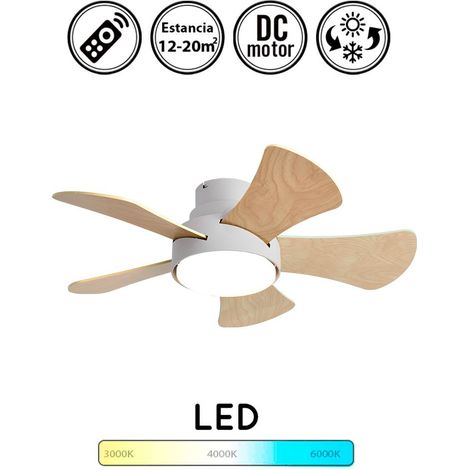 Ventilador de techo con luz silencioso DC con mando Gregorio blanco 82 cm invierno-verano color luz regulable (1/3)