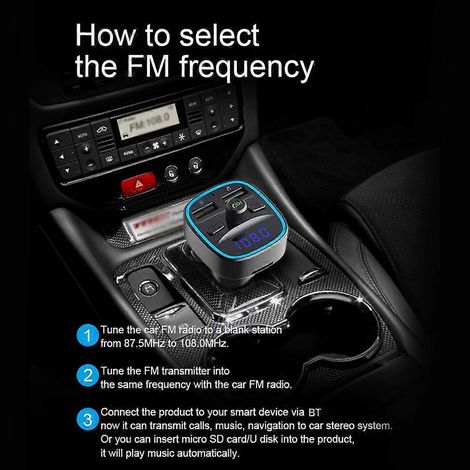 T25S Autoradio MP3 Multifonction Bluetooth 5.0, Chargeur USB Double, Mains Libres, Support Carte TF, Clé USB, Musique Voiture (1/4)