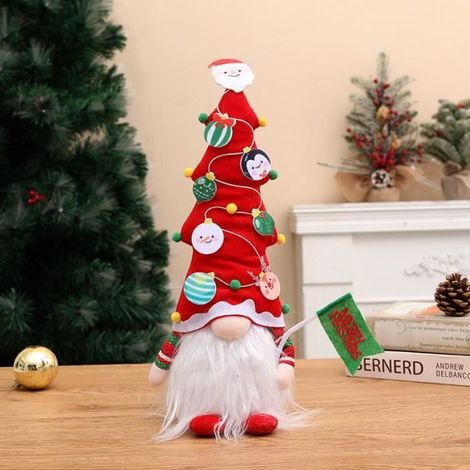 Décoration de poupée gnomes - PIMPIMSKY - A3 - Chapeau de sapin de Noël - Poupee Rudolph sans visage (1/4)