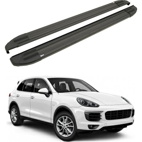 TURTLE kompatibel mit Porsche Cayenne (92A-E2) 2011-2017 Trittbrett Brillant Schwarz