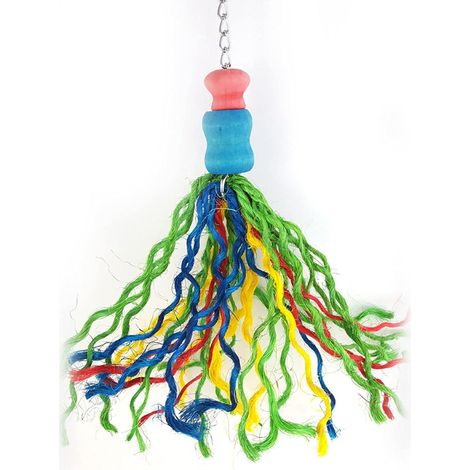 Jouet à mâcher en corde de chanvre colorée pour petites perruches, calopsittes, perruches ondulées, aras, inséparables - accessoire de cage (1/5)