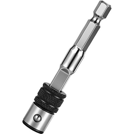 Tige d'extension portable pour porte-embout manuel avec libération rapide et autobloquante pour outil électrique et outil à main (1/4)