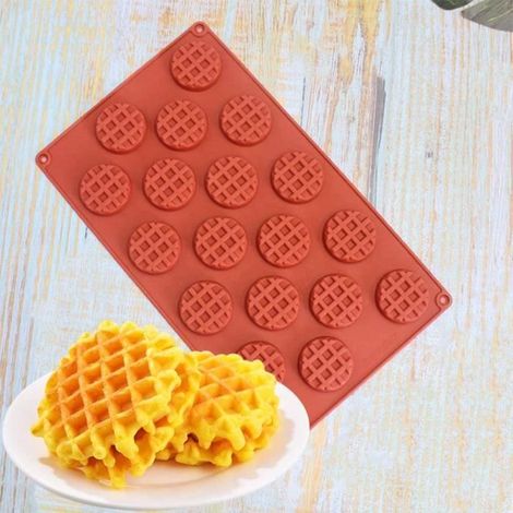Moule à Gaufres - Non spécifié - Rond - Silicone - 28.6x16.8cm - Rouge brique (1/4)