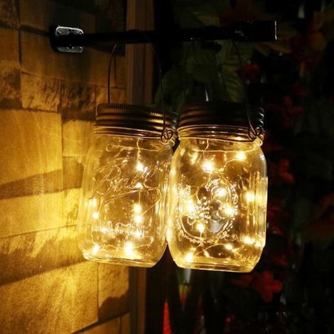 Lid Mason Jar Solaire - Insert Lumineux LED Changeant Couleur - Pour Bocaux Verre 7 cm - Étanche IP65 - Autonome 8 à 12 h - 1 Pièce (1/5)