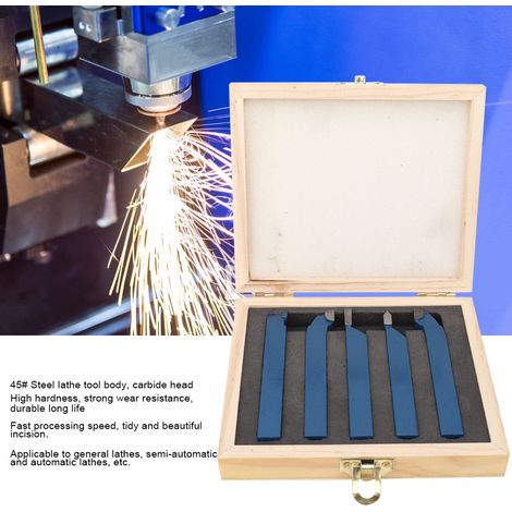 Jeu de 5 outils de tournage à pointe carbure pour soudage, pièces de machines-outils 8x8 mm (1/4)