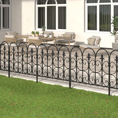 5 Panels 61 x 82cm Metal Garden Edging Fence Yard Borders Decor (1/5)