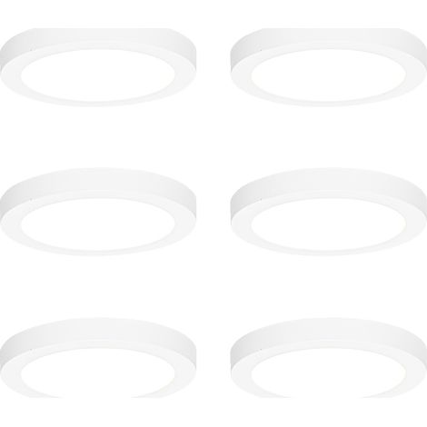 Set of 6 Recessed or Surface-Mounted Spotlights White 18 cm incl. LED 3-Step Dim to Warm - Trans