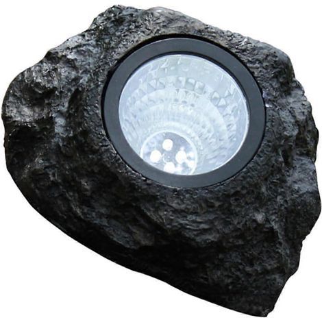 Solar-Gartenleuchte, wasserdichter Solar-Strahler im Stein-Design, helle Landschaftsleuchte