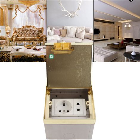 Prise de sol multifonctionnelle 4000 W, certifiée or (norme européenne), à deux broches, 130 V, en marbre, invisible, plate et ultra-mince, 250 V (1/5)