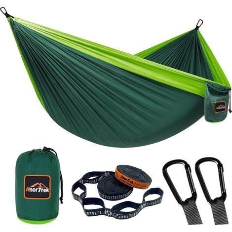 Camping Hammock, hamac de Voyage en Nylon Super léger et Portable avec Deux Sangles d'arbre, pour Le Camping, la randonnée et Le Sac à Dos (1/5)