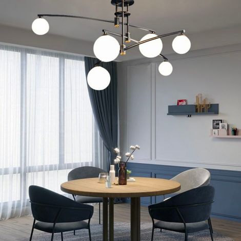 Lustre avec Abat Jour Rond Penthouse Dome 6XG9 Noir Metal (1/3)