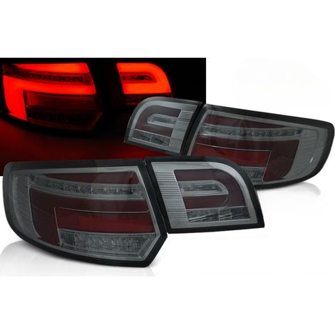 Paire de feux arriere Audi A3 8P sportback 2003 a 2008 FULL LED BAR rouge fume (1/5)