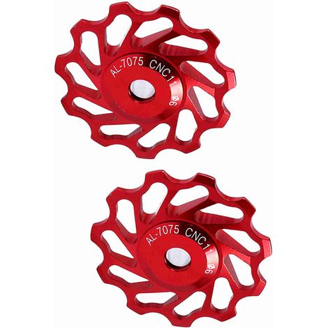 galets de dérailleur arrière en alliage CNC pour VTT et vélo de route (rouge 11T) (1/5)