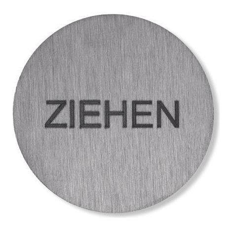 Symbol Ziehen, selbstklebend Edelstahl (1/5)