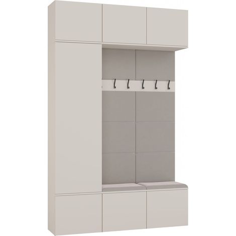 Armario de recibidor con armario, perchas y asiento - Cachemira, modular, funcional (1/5)