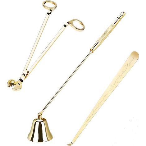 Coffret d'accessoires pour bougies Brynnl, ensemble 3 en 1 comprenant un coupe-mèche, un éteignoir et un trempe-mèche, le tout présenté dans un sac cadeau idéal pour Noël, le Nouvel An, les fêtes et l (1/5)