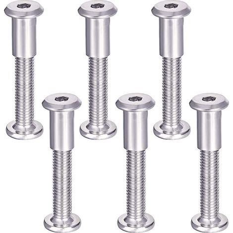 Vis de raccordement pour meubles – Lot de 6 vis M6 x 35mm en acier inoxydable 304 – Fixation pour portes et lits – Filetage métrique standard (1/5)