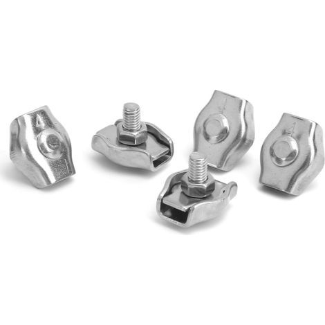 5 Pièces Collier Serrage Simplex Acier Inox pour Câble Marine, Accessoire Nautique 4mm (1/5)