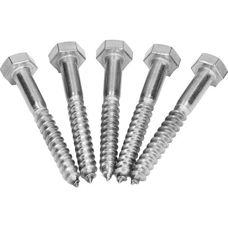 Vis autotaraudeuse en acier inoxydable 304, tête hexagonale, filetage partiel, pour bois M6x50mm (1/5)