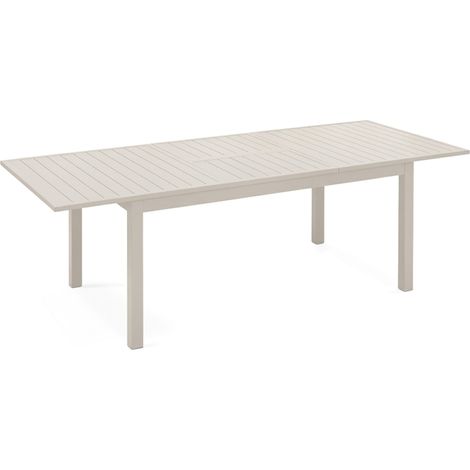 Table de jardin extensible en aluminium 8 à 10 places crème