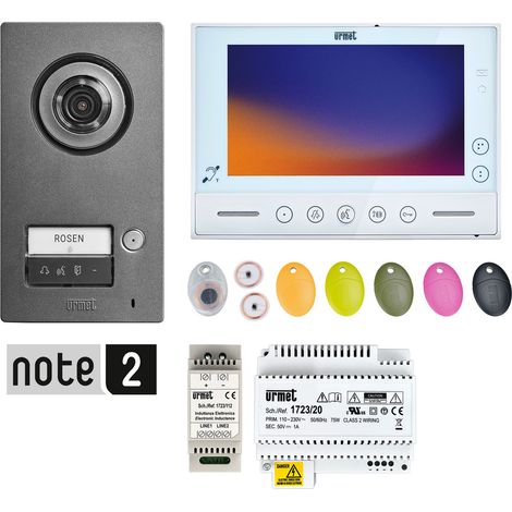 Grothe SET 1723/95 Interphone vidéo, 2 fils, blanc, 74513