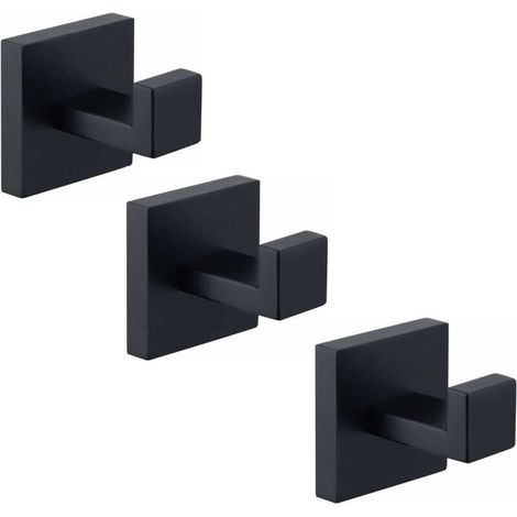 Piece matte black towel hooks, 304 stainless steel bathrobe hooks, towel holder, modern bathroom wall hook in industrial style (1/4)