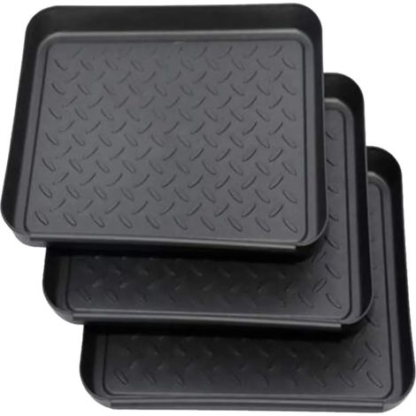 3er Set Schuhablage Schuhabtropfschale aus Kunststoff Klein Schuhmatte Abtropfmatte Ablage Schuhtablett Schuhwanne Abtropfschale 35x27x3 cm