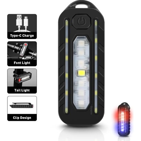 Lampe torche LED rechargeable USB - lampe porte-clés, lampe d'avertissement à clip d'épaule et lampe d'extérieur (1/5)