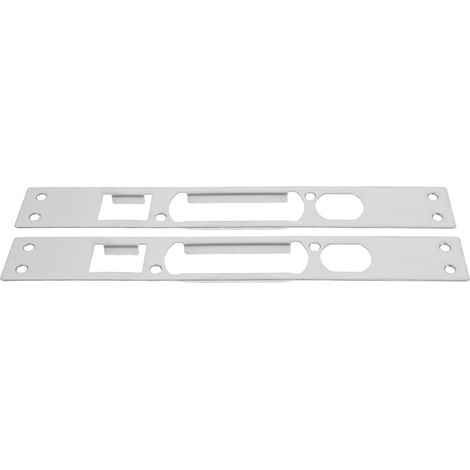 Plaque Métallique de Serrure en Acier Inoxydable Argenté, Lot de 2 Systèmes de Serrure, Pièce de Rechange, Plaque de Réparation, Usage Porte (1/5)