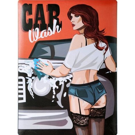 Plaque métal Pin-up 30 x 40 cm