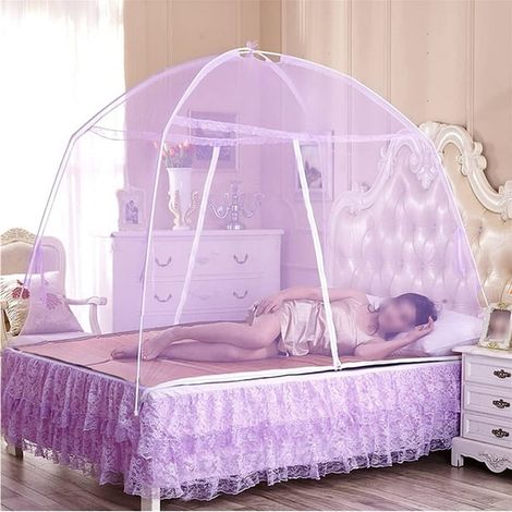Moustiquaire Pop Up Portable, Moustiquaire de Lit Pliante Double Queen Size en Polyester, Anti-Moustiques pour Chambre, Camping, Voyage, Usage Extérieur (1/5)