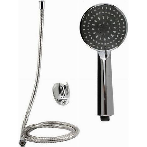 Trade Shop - Kit De Teleducha Cabezal De Teleducha Multichorro Flexo De Bañera 1,8m Soporte 69108 - (1/2)