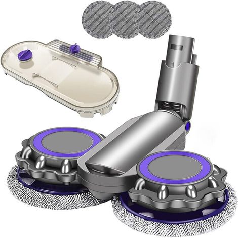 Brosse Tête de Balai Électrique Compatible pour Dyson V6 Animal Fluffy DC58 DC59 DC61 DC62 DC74 Aspir, Polissage, Lavage à Sec et Humide pour Sol en Marbre Parquet avec Chiffon en Microfibre (1/4)