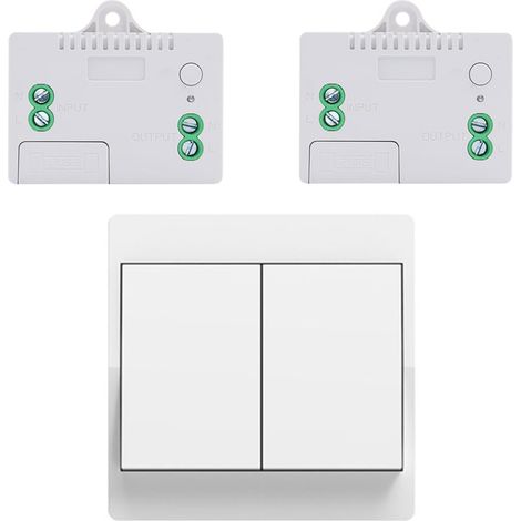 EU Wireless Switch Without Batteries Self-Powered Wireless Switch Kit Two-Way Wireless Radio Remote Switch Without Batteries Home Lighting (EU 2Gang 1V2A) (1/5)