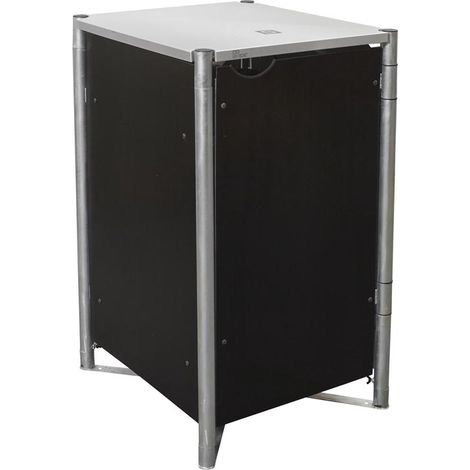 Hide Metall Mülltonnenbox für 1 Mülltonne 240 Liter  Schwarz  81x70x115 cm